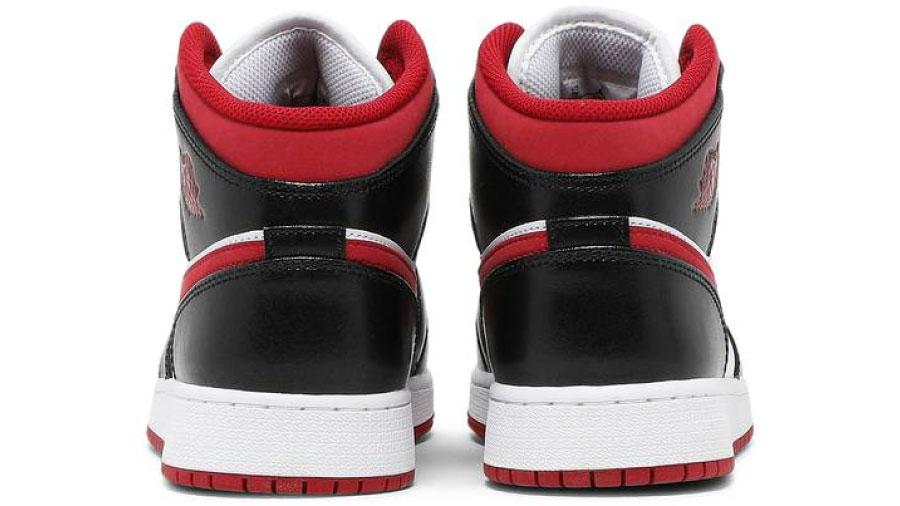 Air Jordan 1 Mid Black White GYM Red GS - Sneakers of London