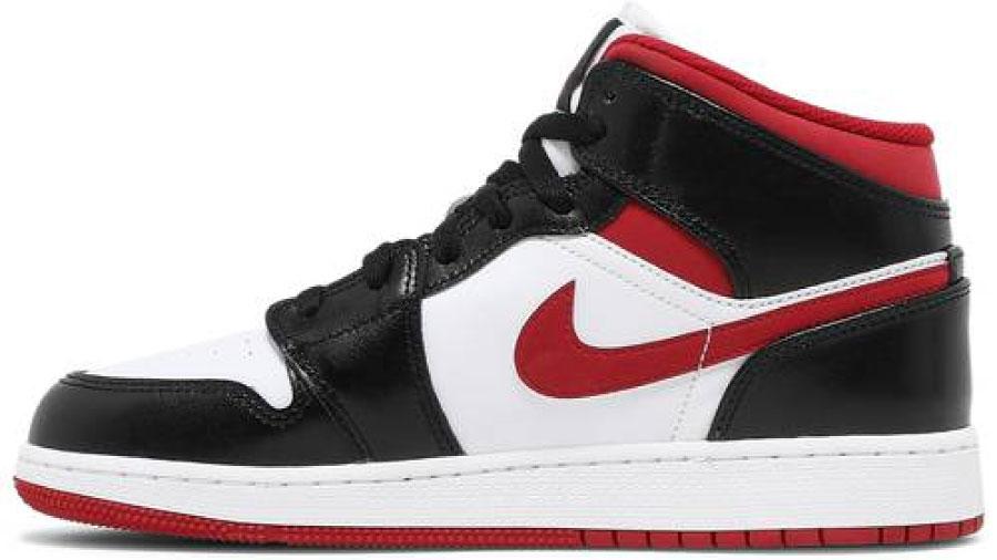 Air Jordan 1 Mid Black White GYM Red GS - Sneakers of London